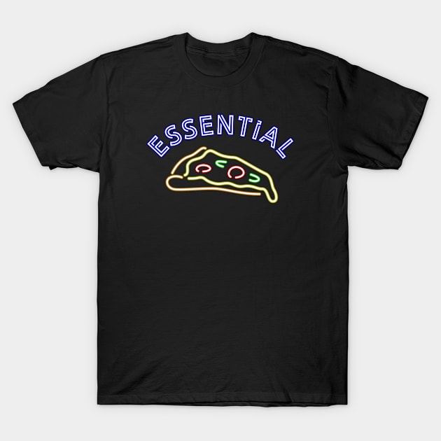 Essential Neon - Pizza T-Shirt by CCDesign